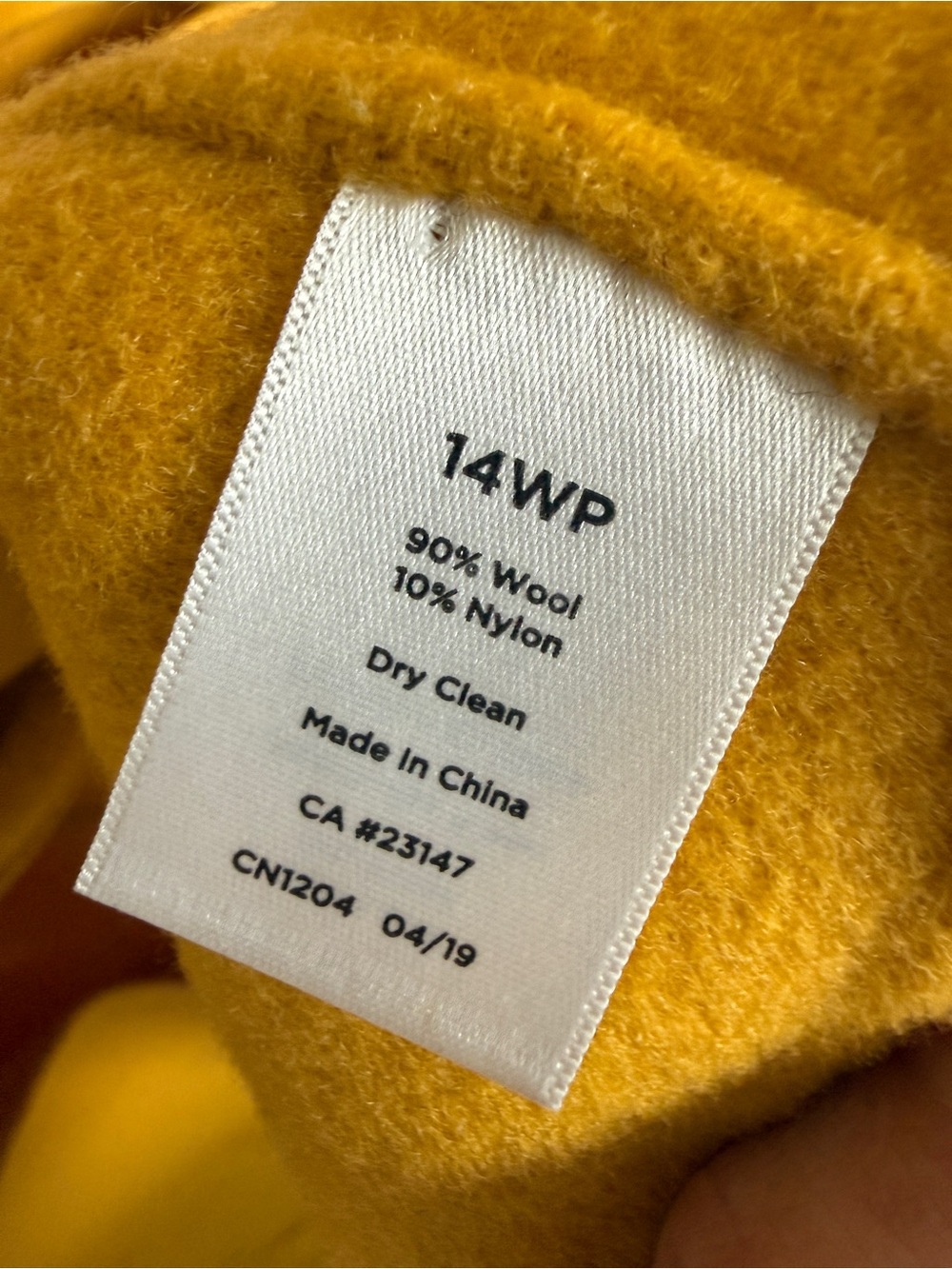 Talbots Deep Yellow Wool Blend Single-Button Coat - Petite - 14WP - Picture 4 of 4
